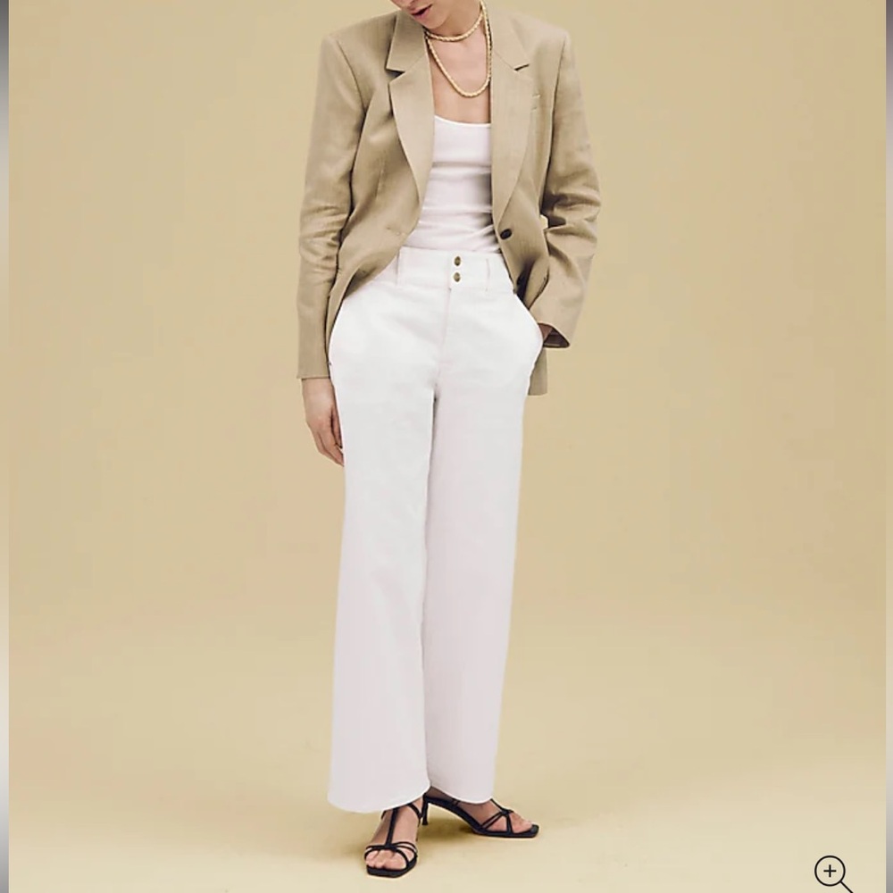 J crew White High-Waisted slim wide leg Jeans - Picture 6 of 8